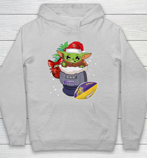 Minnesota Vikings Christmas Baby Yoda Star Wars Funny Happy NFL Hoodie 6