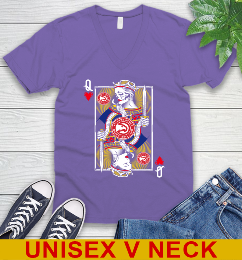 NBA Basketball Atlanta Hawks The Queen Of Hearts Card Shirt V-Neck T-Shirt 8
