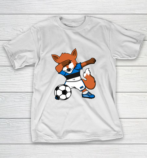 Dabbing Fox Estonia Soccer Fans Jersey Estonian Football Fan T-Shirt