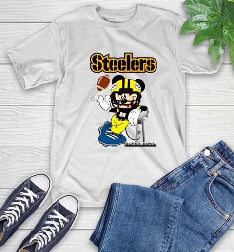 NFL Pittsburgh Steelers Mickey Mouse Disney Super Bowl Football T Shirt T-Shirt