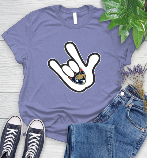 Florida Panthers NHL Hockey Mickey Rock Hand Disney Women's T-Shirt 11