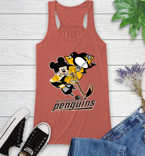 NHL Pittsburgh Penguins Mickey Mouse Disney Hockey T Shirt Racerback Tank 4