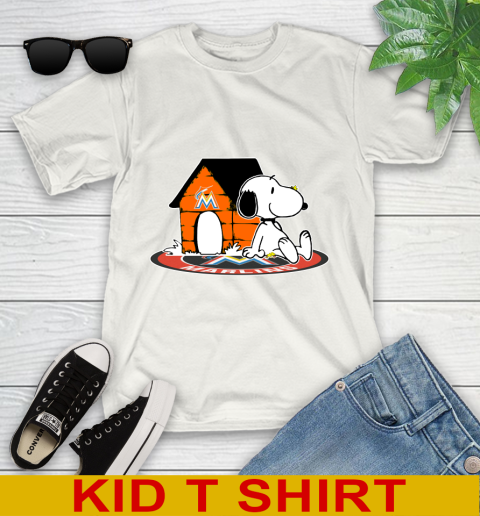 MLB Baseball Miami Marlins Snoopy The Peanuts Movie Shirt Youth T-Shirt