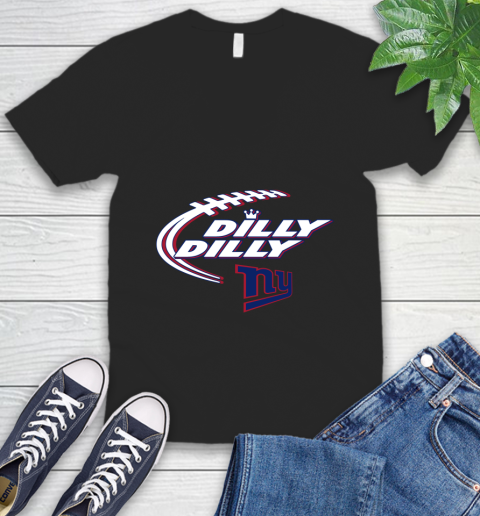 NFL New York Giants Dilly Dilly Football Sports V-Neck T-Shirt 2