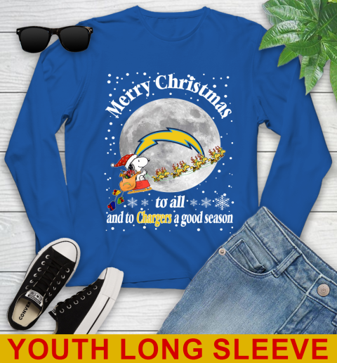 Los Angeles Chargers Merry Christmas To All And To Chargers A Good Season NFL Football Sports Youth Long Sleeve 10