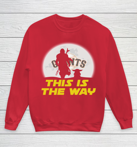 San Francisco Giants MLB Baseball Star Wars Yoda And Mandalorian This Is The Way Youth Sweatshirt 7