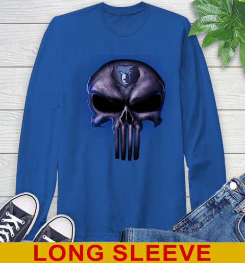 Memphis Grizzlies NBA Basketball Punisher Skull Sports Long Sleeve T-Shirt 11