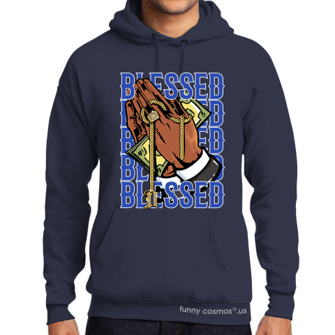 Air Jordan 1 Royal Toe matching sneaker tshirt Drake Blessed Blue and White Jordan Tshirt