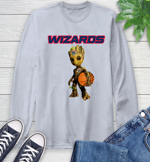 Washington Wizards NBA Basketball Groot Marvel Guardians Of The Galaxy Long Sleeve T-Shirt 6