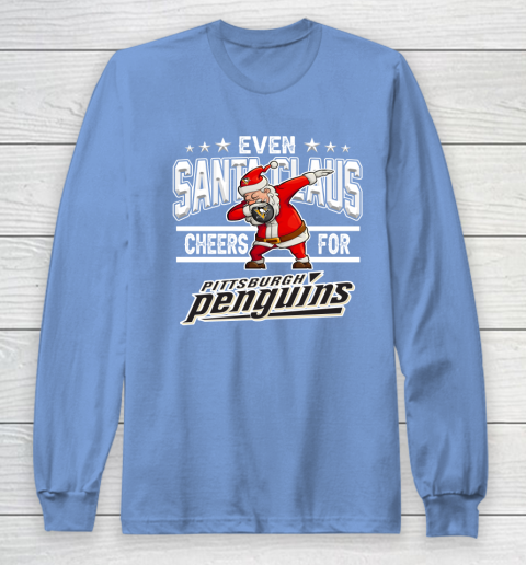 Pittsburgh Penguins Even Santa Claus Cheers For Christmas NHL Long Sleeve T-Shirt 8