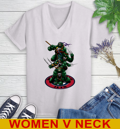 NHL Hockey Winnipeg Jets Teenage Mutant Ninja Turtles Shirt Women's V-Neck T-Shirt