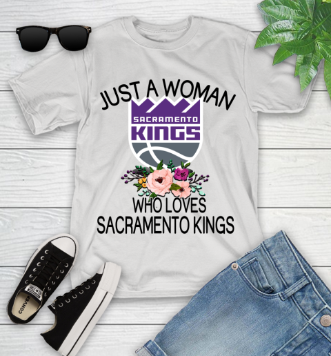 NBA Just A Woman Who Loves Sacramento Kings Basketball Sports Youth T-Shirt
