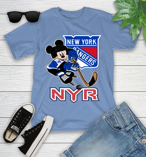 NHL New York Rangers Mickey Mouse Disney Hockey T Shirt Youth T-Shirt 23