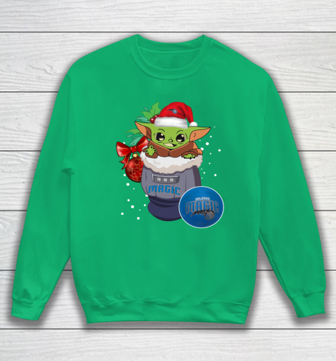 Orlando Magic Christmas Baby Yoda Star Wars Funny Happy NBA Sweatshirt 6