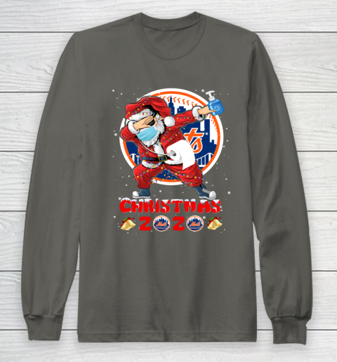 New York Mets Funny Santa Claus Dabbing Christmas 2020 MLB Long Sleeve T-Shirt 5