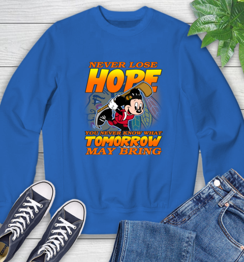 Chicago Blackhawks NHL Hockey ootball Mickey Disney Never Lose Hope Sweatshirt 9