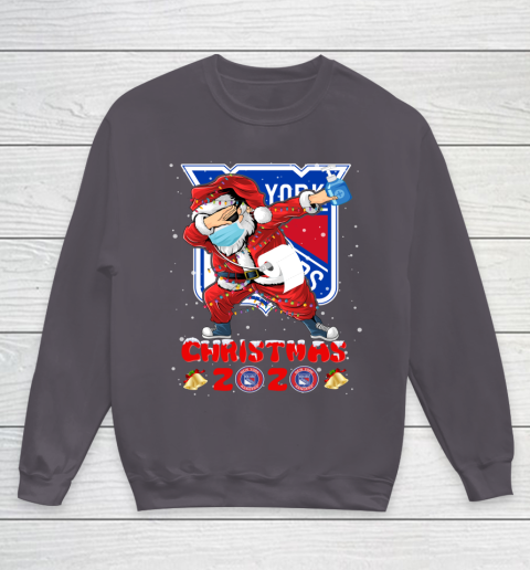 New York Rangers Funny Santa Claus Dabbing Christmas 2020 NHL Youth Sweatshirt 5