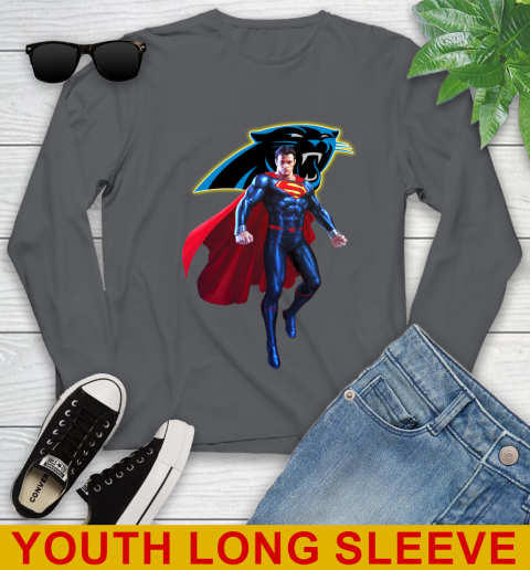 NFL Superman DC Sports Football Carolina Panthers Youth Long Sleeve 9