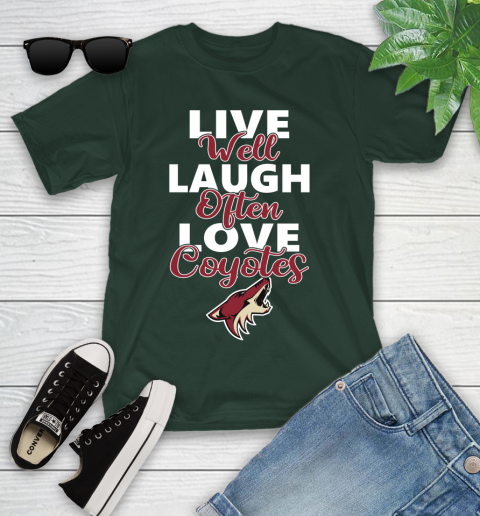 NHL Hockey Arizona Coyotes Live Well Laugh Often Love Shirt Youth T-Shirt 4