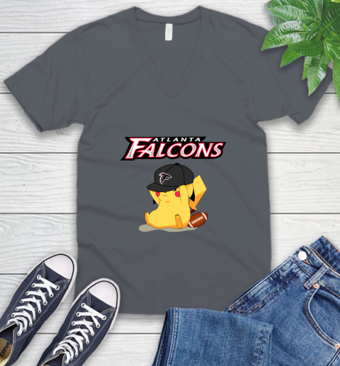 NFL Pikachu Football Sports Atlanta Falcons V-Neck T-Shirt 5