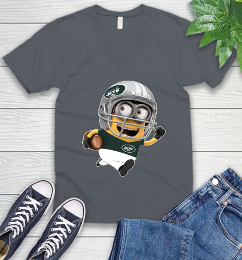 NFL New York Jets Minions Disney Football Sports V-Neck T-Shirt 5