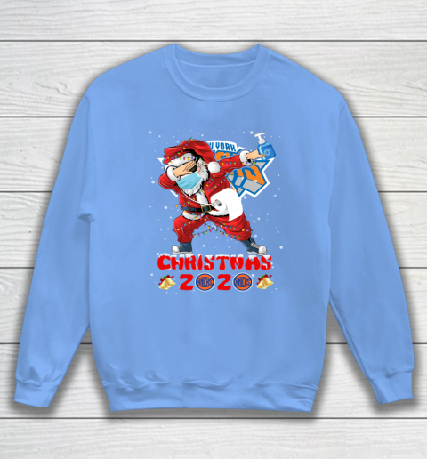 New York Knicks Funny Santa Claus Dabbing Christmas 2020 NBA Sweatshirt 8