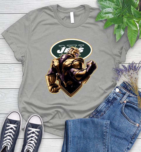 NFL Thanos Avengers Endgame Football Sports New York Jets Women's T-Shirt 10