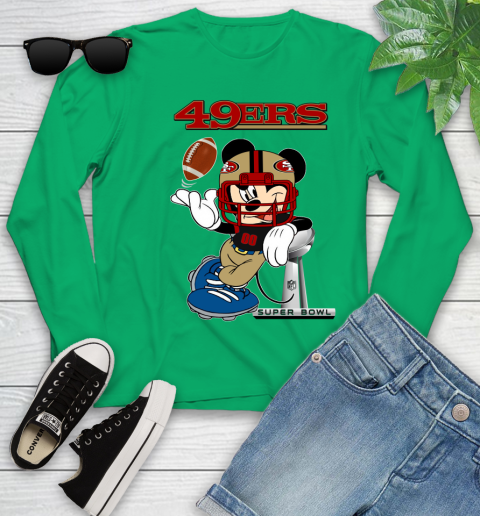 NFL San Francisco 49ers Mickey Mouse Disney Super Bowl Football T Shirt Youth Long Sleeve 6