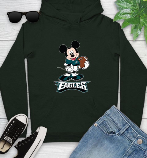 NFL Football Philadelphia Eagles Cheerful Mickey Mouse Shirt Youth Hoodie 12