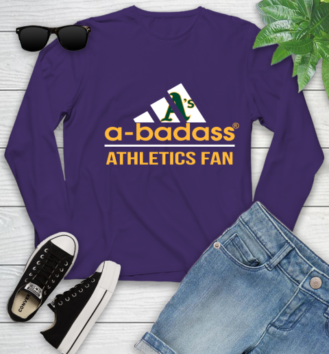 MLB A Badass Oakland Athletics Fan Adidas Baseball Sports Youth Long Sleeve 4