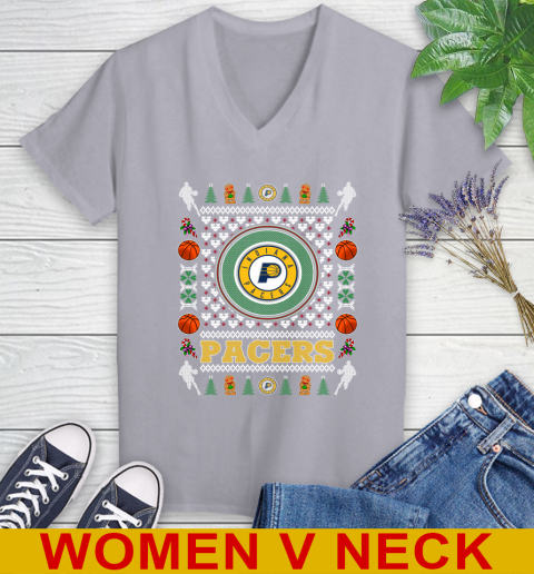 Indiana Pacers Merry Christmas NBA Basketball Loyal Fan Women's V-Neck T-Shirt 4