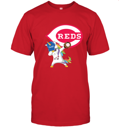 Hip Hop Dabbing Unicorn Flippin Love Cincinnati Reds Unisex Jersey Tee