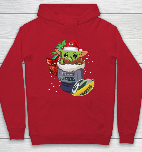 Green Bay Packers Christmas Baby Yoda Star Wars Funny Happy NFL Hoodie 10