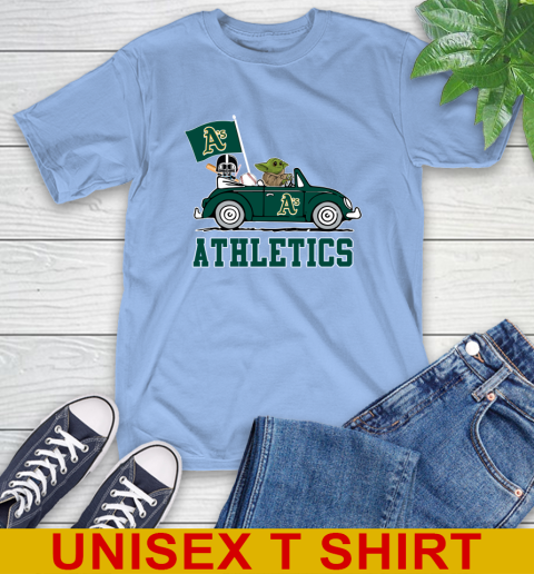 MLB Baseball Oakland Athletics Darth Vader Baby Yoda Driving Star Wars Shirt T-Shirt 11