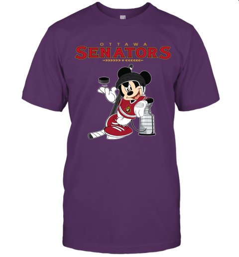 Mickey Ottawa Senators With The Stanley Cup Hockey NHL Unisex Jersey Tee