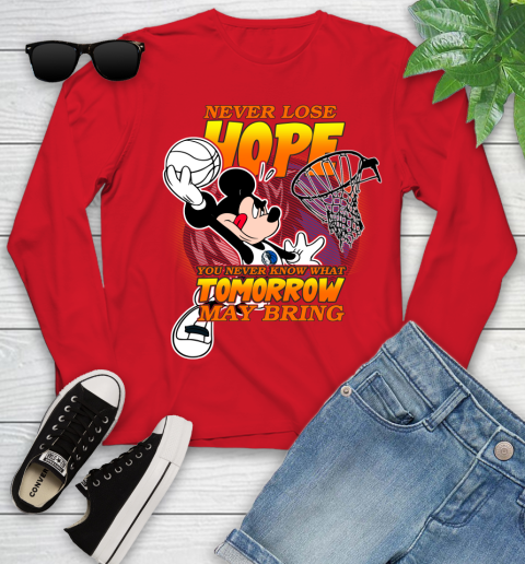 Dallas Mavericks NBA Basketball Mickey Disney Never Lose Hope Youth Long Sleeve 11