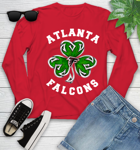NFL Atlanta Falcons Three Leaf Clover St Patrick's Day Football Sports Youth Long Sleeve 11
