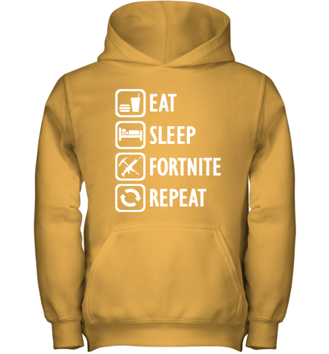 fmfn eat sleep fortnite repeat for gamer fortnite battle royale shirts youth hoodie 43 front gold