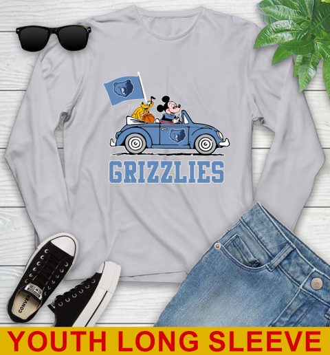 NBA Basketball Memphis Grizzlies Pluto Mickey Driving Disney Shirt Youth Long Sleeve 6