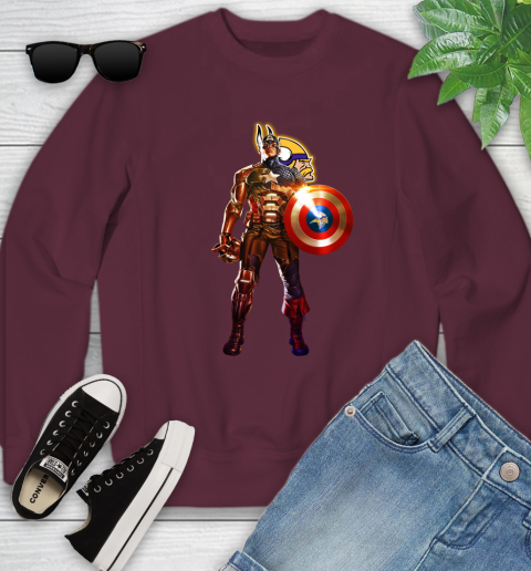 NFL Captain America Marvel Avengers Endgame Football Sports Minnesota Vikings Youth Sweatshirt 5