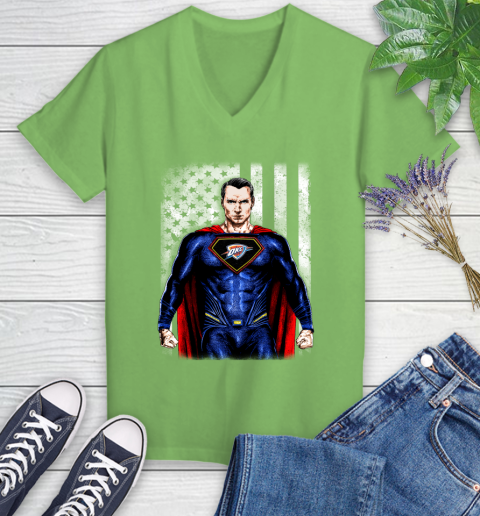 Nba Basketball Oklahoma City Thunder Superman Dc Shirt Women S V