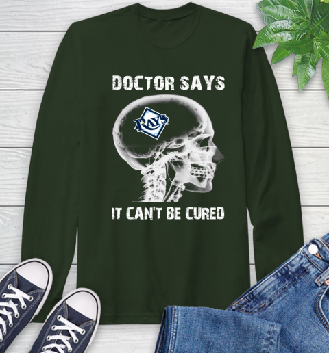 MLB Tampa Bay Rays Baseball Skull It Can't Be Cured Shirt Long Sleeve T-Shirt 6