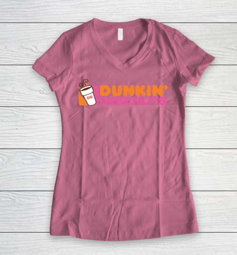 Dunkin Deez Nuts Shirt Women's V-Neck T-Shirt 7