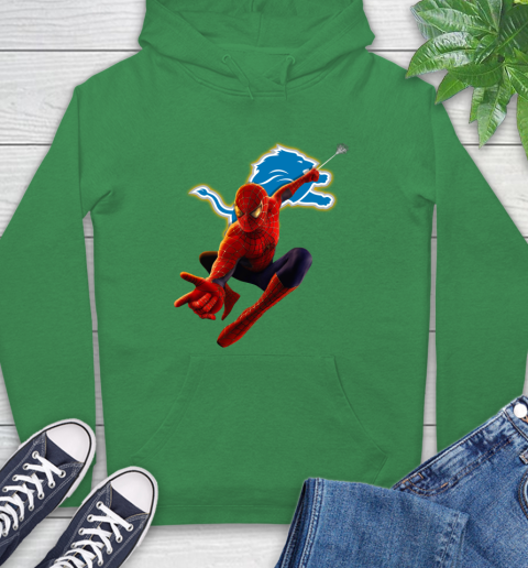 NFL Spider Man Avengers Endgame Football Detroit Lions Hoodie 8