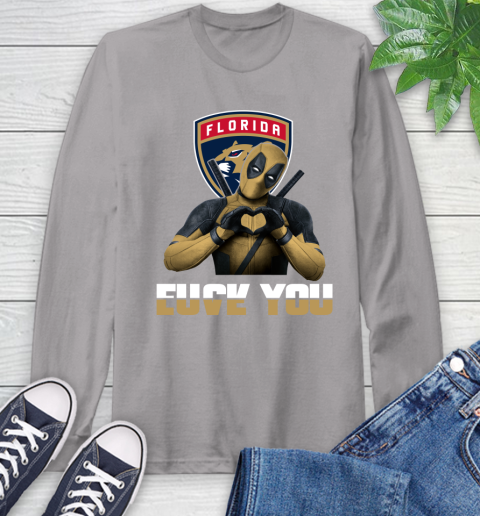 NHL Florida Panthers Deadpool Love You Fuck You Hockey Sports Long Sleeve T-Shirt 6