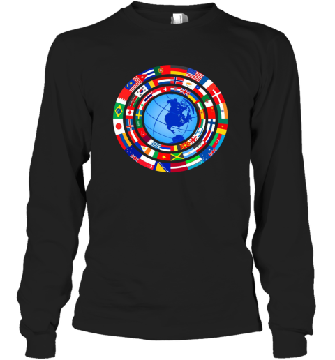 World Flags Countries Geography Earth Travel Gift Hoodie Long Sleeve