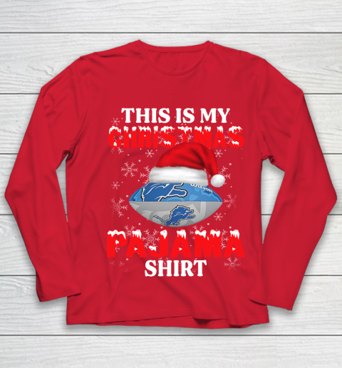 Detroit Lions This Is My Christmas Pajama Shirt NFL Youth Long Sleeve 8