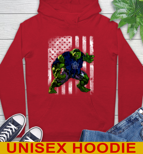 Toronto Maple Leafs Hulk Marvel Avengers NHL Hockey American Flag Hoodie 10