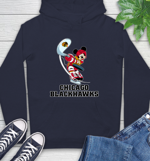 NHL Hockey Chicago Blackhawks Cheerful Mickey Mouse Shirt Hoodie 4