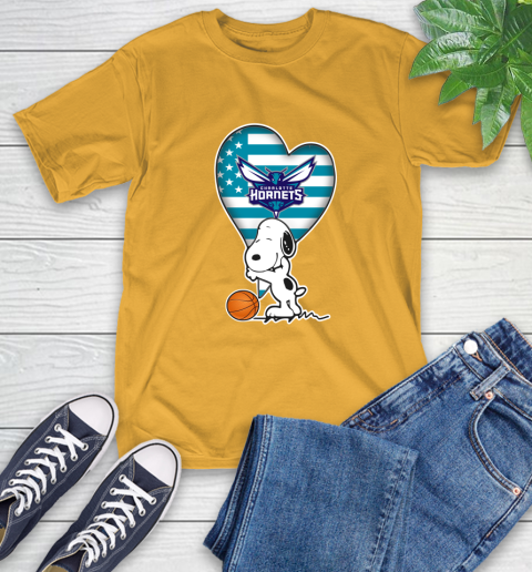 Charlotte Hornets NBA Basketball The Peanuts Movie Adorable Snoopy T-Shirt 3